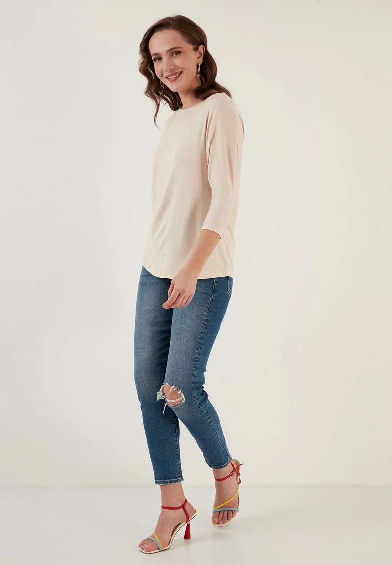 LELA CREW NECK - Langarmshirt - Stone 4 LELA CREW NECK - Langarmshirt - Stone – Bild 2