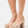 LEATHER - Plateausandalette - Beige -Damenbekleidungsgeschäft 14874fb7a3704fde8e20002f98831cec