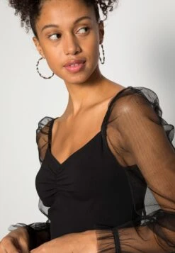 Even&Odd LONG PUFF SLEEVES RUSHING BODYCON DRESS - Cocktailkleid/festliches Kleid - Black 12 Even&Odd LONG PUFF SLEEVES RUSHING BODYCON DRESS - Cocktailkleid/festliches Kleid - Black -Damenbekleidungsgeschäft 2113c43a644a4d11a7f109a500a5177d