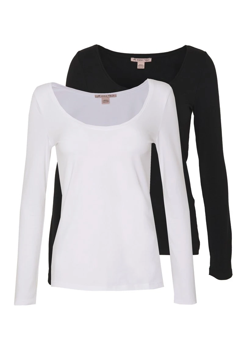 Anna Field 2 PACK - Langarmshirt - Black/white 3 Anna Field 2 PACK - Langarmshirt - Black/white