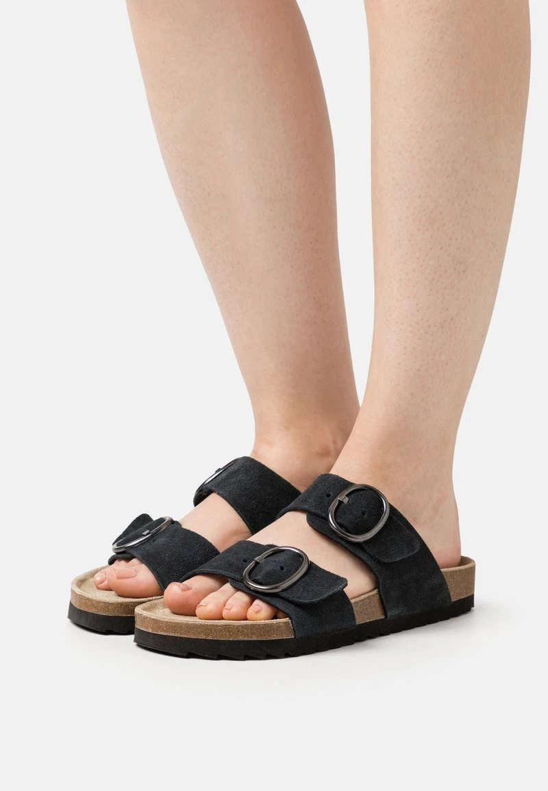 Pier One LEATHER - Pantolette Flach - Black 3 Pier One LEATHER - Pantolette Flach - Black