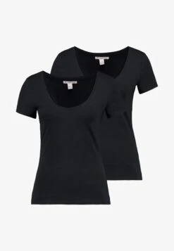 Anna Field 2 PACK - T-Shirt Basic - Black -Damenbekleidungsgeschäft 626abfe4c856419c8d89299736aecf07