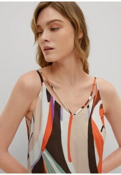 Comma Maxikleid - Brown Aop -Damenbekleidungsgeschäft 6a77227de3cb4c778cf888071aadd55d