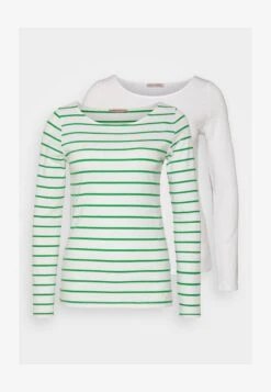 Anna Field 2 PACK - Langarmshirt - White/green -Damenbekleidungsgeschäft 6aa0aa3b9ccd4732866c62789425ac08