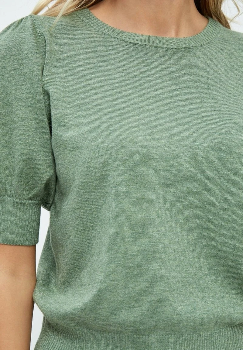 Minus LIVA - T-Shirt Basic - Basil Green Melange 6 Minus LIVA - T-Shirt Basic - Basil Green Melange – Bild 4