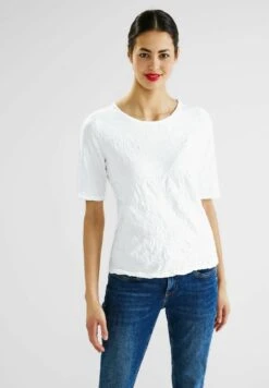 STREET ONE CRASH OPTIK - T-Shirt Basic - Weiß 13 STREET ONE CRASH OPTIK - T-Shirt Basic - Weiß -Damenbekleidungsgeschäft c0706c7c4ba14072b280bdc20b58c90a 1