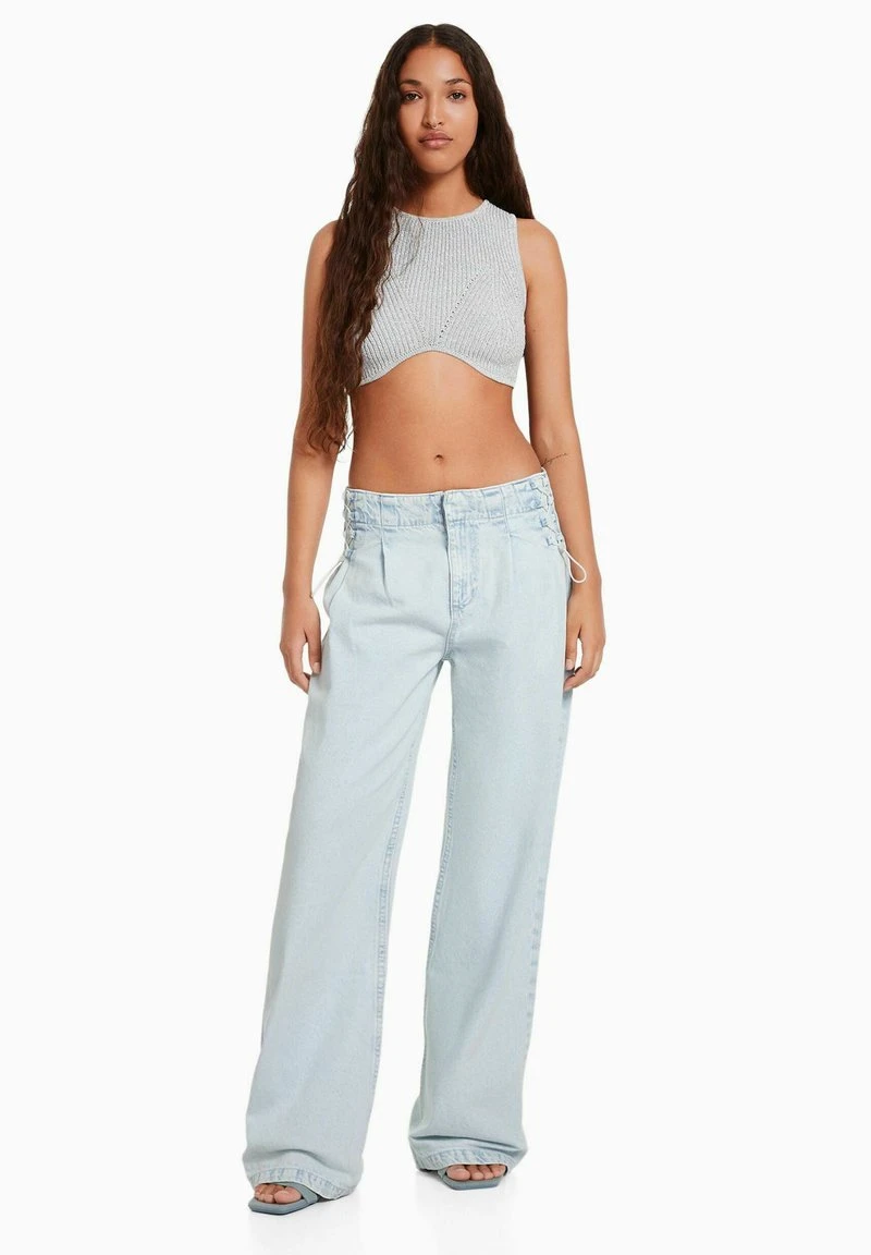 BERSHKA WIDE LEG 90S TIE - Jeans Straight Leg - Light Blue 4 BERSHKA WIDE LEG 90S TIE - Jeans Straight Leg - Light Blue – Bild 2