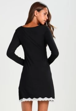 Anna Field HEIDI LONG SLEEVES VISCOSE NIGHTDRESS - Nachthemd - Black -Damenbekleidungsgeschäft dbbb3ef60df3468092f7b21fde501e66
